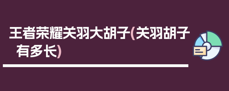 王者荣耀关羽大胡子(关羽胡子有多长)