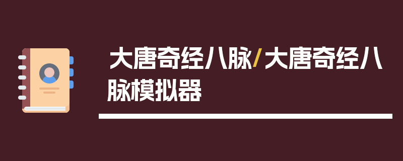 大唐奇经八脉/大唐奇经八脉模拟器