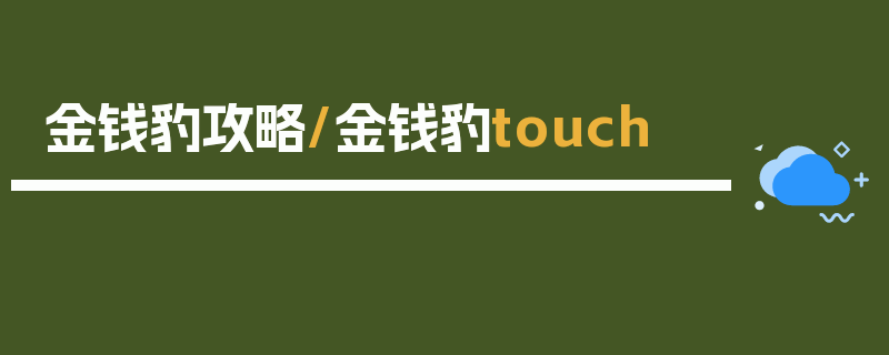 金钱豹攻略/金钱豹touch