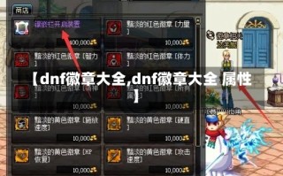 【dnf徽章大全,dnf徽章大全 属性】