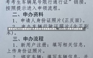 西安限号2020最新通知7月西安限号措施最新通知，2020年7月限号调整详解