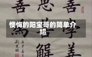 懊悔的阳宝哥的简单介绍