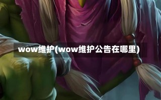 wow维护(wow维护公告在哪里)