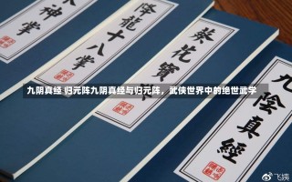 九阴真经 归元阵九阴真经与归元阵，武侠世界中的绝世武学