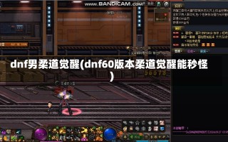 dnf男柔道觉醒(dnf60版本柔道觉醒能秒怪)