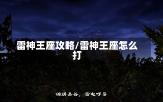 雷神王座攻略/雷神王座怎么打