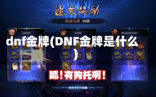 dnf金牌(DNF金牌是什么)