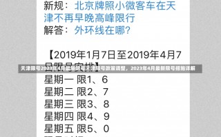 天津限号2023年4月最新限号天津限号政策调整，2023年4月最新限号措施详解