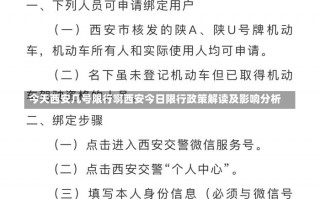 今天西安几号限行啊西安今日限行政策解读及影响分析