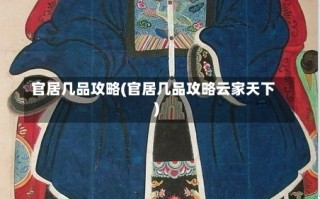 官居几品攻略(官居几品攻略云家天下)