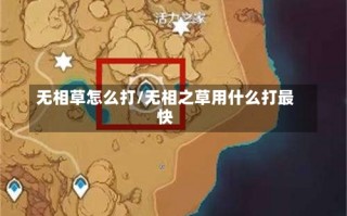 无相草怎么打/无相之草用什么打最快