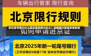 周日尾号限行什么周日尾号限行什么？详解限行规定及其影响