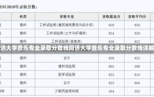 同济大学音乐专业录取分数线同济大学音乐专业录取分数线详解