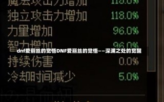 dnf爱丽丝的觉悟DNF爱丽丝的觉悟——深渊之处的觉醒