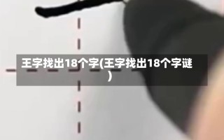 王字找出18个字(王字找出18个字谜)