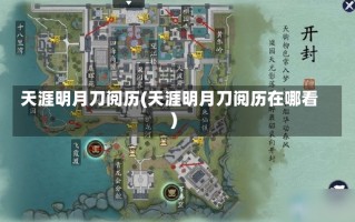 天涯明月刀阅历(天涯明月刀阅历在哪看)