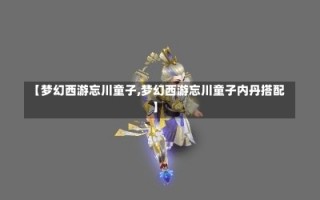 【梦幻西游忘川童子,梦幻西游忘川童子内丹搭配】