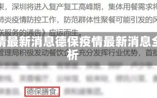 德保疫情最新消息德保疫情最新消息全面解析