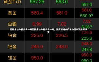 国际金价今日多少一克国际金价今日多少一克，深度解析金价波动因素及最新行情