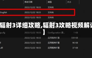 【辐射3详细攻略,辐射3攻略视频解说】