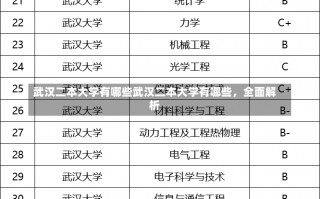 武汉二本大学有哪些武汉二本大学有哪些，全面解析