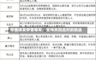 疫情爆发疫情爆发，全球共同应对的挑战