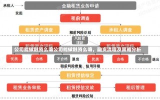 公司能做融资么嘛公司能做融资么嘛，融资流程及策略分析