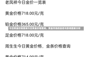 今日黄金价格查询今日黄金价格查询，黄金市场的动态与影响因素分析