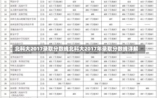 北科大2017录取分数线北科大2017年录取分数线详解