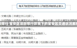 深圳限行 宝安区深圳限行政策下的宝安区交通状况解析