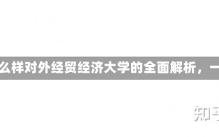 对外经贸经济大学怎么样对外经贸经济大学的全面解析，一所优秀的高等学府