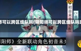 阴阳师可以跨区组队吗(阴阳师可以跨区组队吗现在)