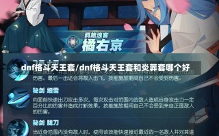 dnf格斗天王套/dnf格斗天王套和炎莽套哪个好