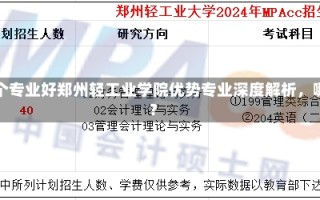 郑州轻工业学院哪个专业好郑州轻工业学院优势专业深度解析，哪个专业更胜一筹？