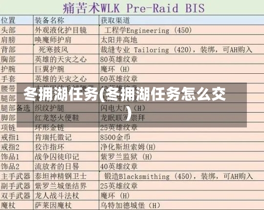 冬拥湖任务(冬拥湖任务怎么交)-第1张图片-通任唐游戏