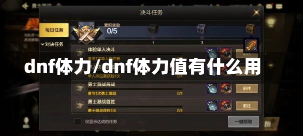 dnf体力/dnf体力值有什么用-第2张图片-通任唐游戏