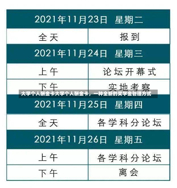 大学个人酬金卡大学个人酬金卡，一种全新的奖学金管理方式-第1张图片-通任唐游戏