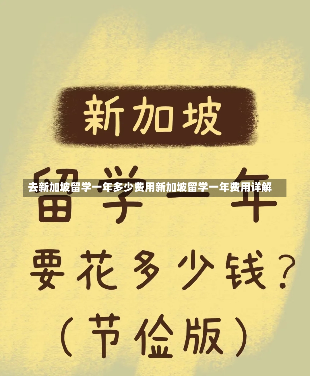 去新加坡留学一年多少费用新加坡留学一年费用详解-第1张图片-通任唐游戏