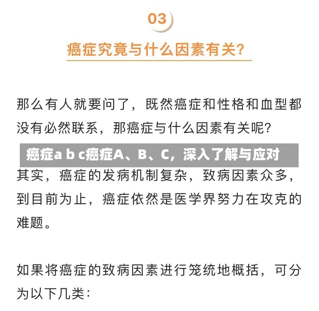 癌症a b c癌症A、B、C，深入了解与应对-第2张图片-通任唐游戏