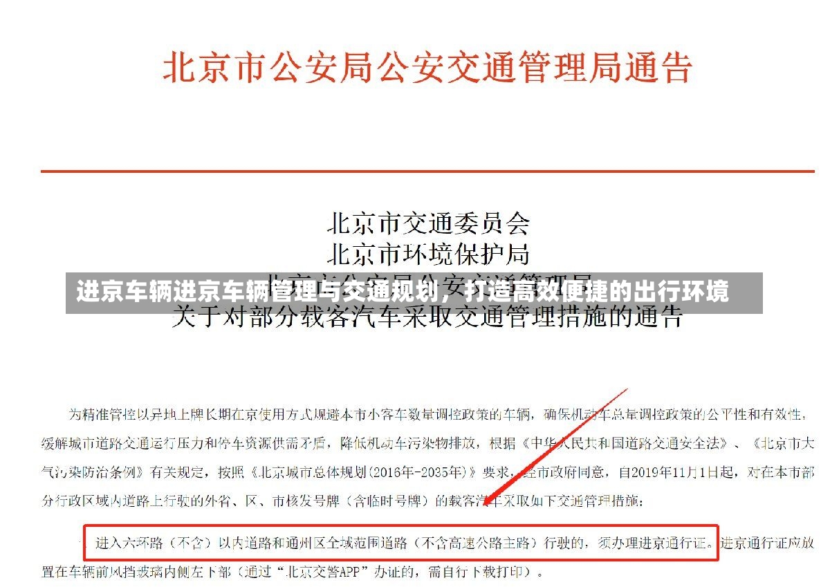 进京车辆进京车辆管理与交通规划，打造高效便捷的出行环境-第1张图片-通任唐游戏