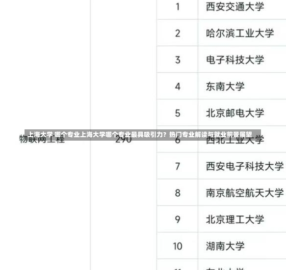 上海大学 哪个专业上海大学哪个专业最具吸引力？热门专业解读与就业前景展望-第1张图片-通任唐游戏