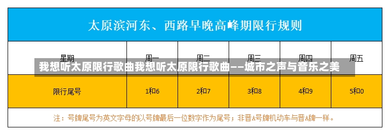 我想听太原限行歌曲我想听太原限行歌曲——城市之声与音乐之美-第1张图片-通任唐游戏