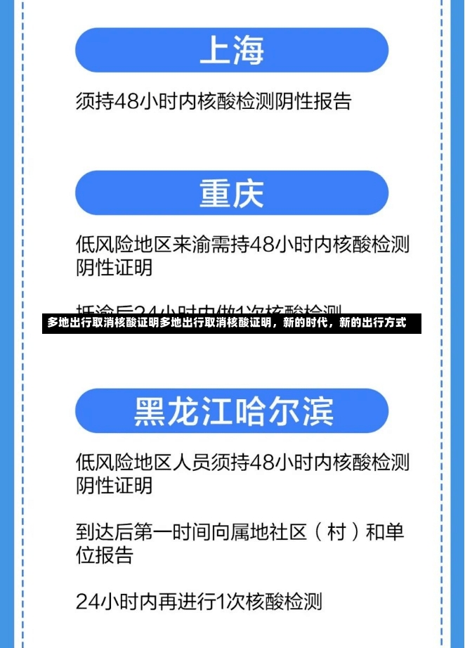 多地出行取消核酸证明多地出行取消核酸证明，新的时代，新的出行方式-第1张图片-通任唐游戏