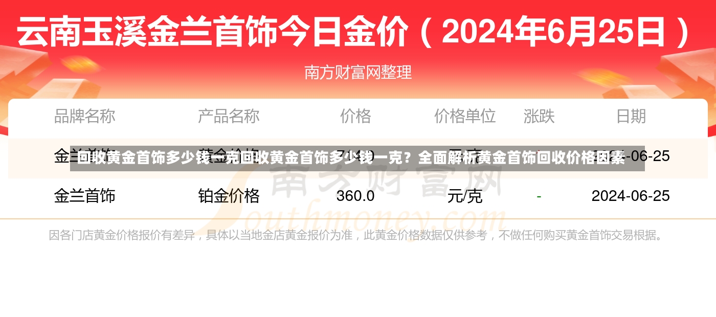 回收黄金首饰多少钱一克回收黄金首饰多少钱一克？全面解析黄金首饰回收价格因素-第1张图片-通任唐游戏