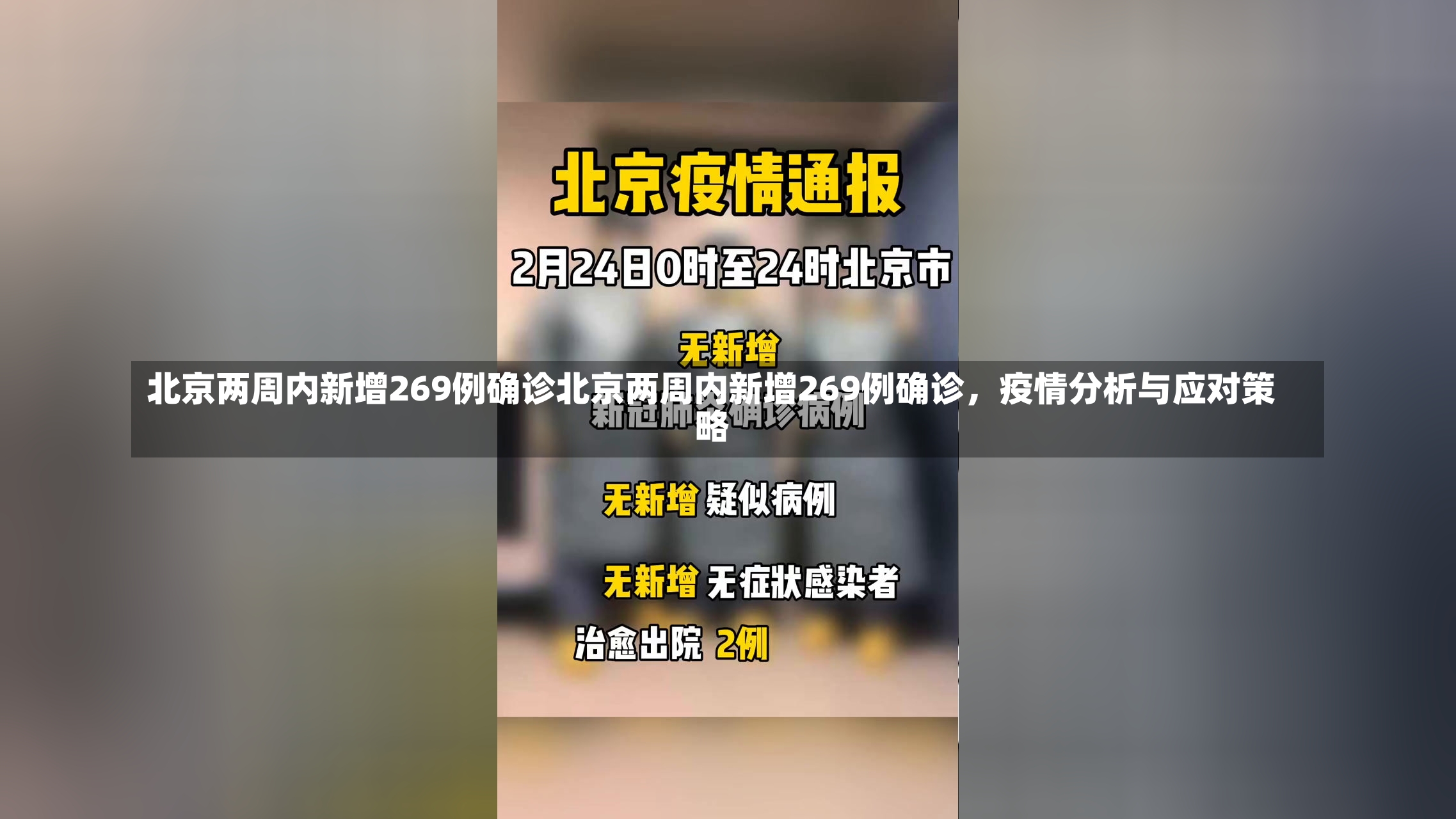 北京两周内新增269例确诊北京两周内新增269例确诊，疫情分析与应对策略-第1张图片-通任唐游戏